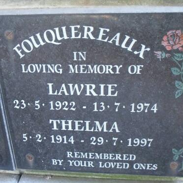 FOUQUEREAUX Lawrie 1922-1974 &amp; Thelma 1914-1997
