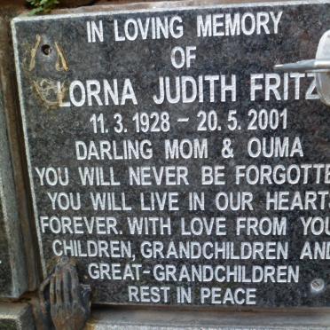 FRITZ Lorna Judith 1928-2001