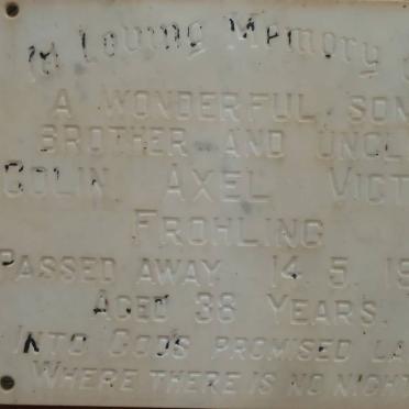 FROHLING Colin Axel Victor -1972