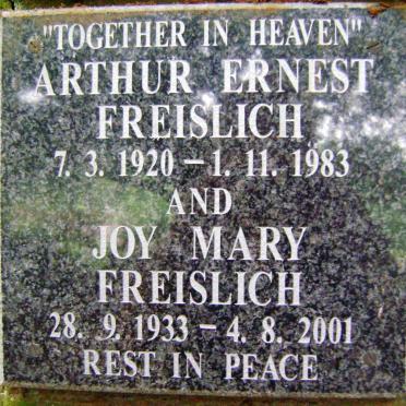FREISLICH Arthur Ernest 1920-1983 &amp; Joy Mary 1933-2001