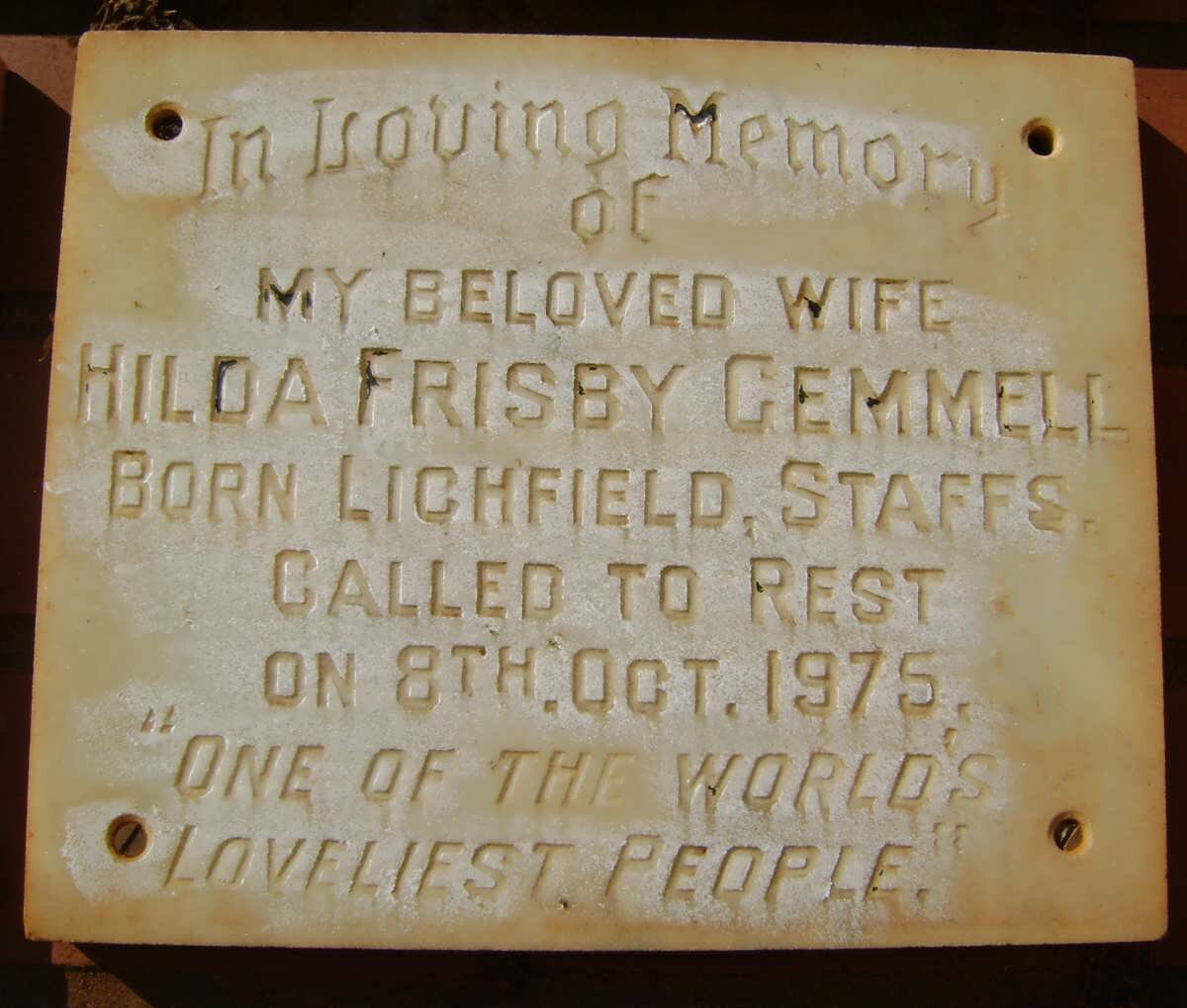 GEMMELL Hilda Frisby -1975