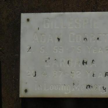 GILLESPIE Adam Corbet  -1959 &amp; Barbara -1987