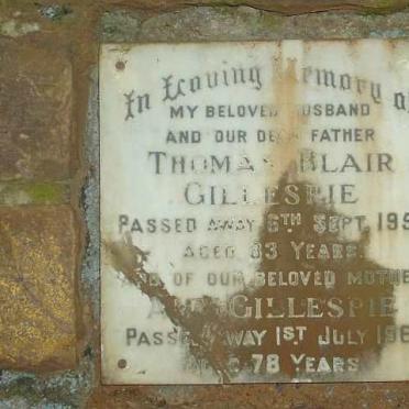 GILLESPIE Thomas Blair -1959 &amp; Amy -1961
