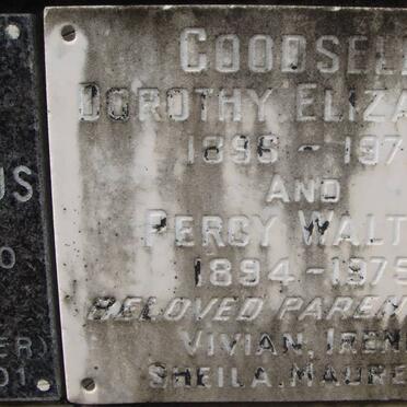 GOODSELL Percy Walter 1894-1975 &amp; Dorothy Elizabeth 1896-1971