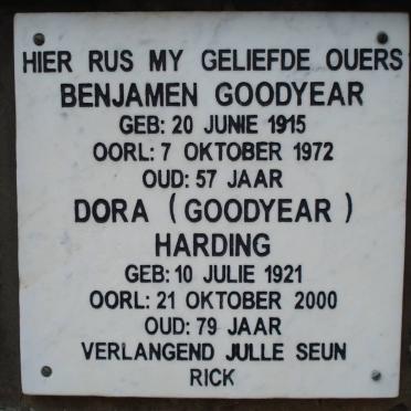 GOODYEAR Benjamen 1915-1972 &amp; Dora HARDING 1921-2000