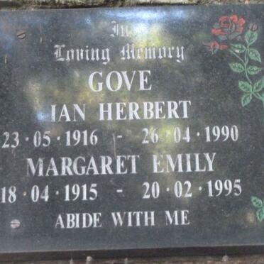 GOVE Ian Herbert 1916-1990 &amp; Margaret Emily 1915-1995