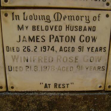 GOW James Paton -1974 &amp; Winifred Rose -1978