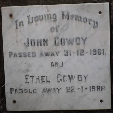 GOWDY John -1961 &amp; Ethel -1988