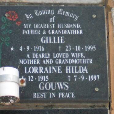 GOUWS Gillie 1916-1995 &amp; Lorraine Hilda 1915-1997