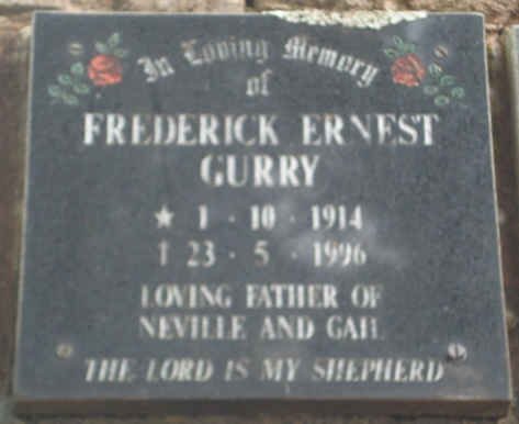 GURRY Frederick Ernest 1914-1996