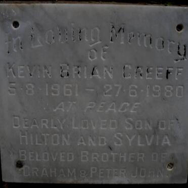 GREEFF Kevin Brian 1961-1980