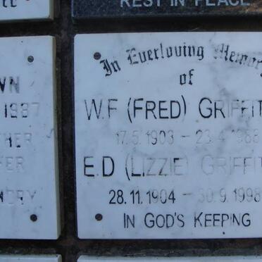 GRIFFITHS W.F. 1903-1988 &amp; E.D. 1904-1998