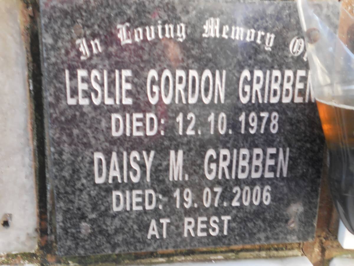 GRIBBEN Leslie Gordon-1978 &amp; Daisy M. -2006