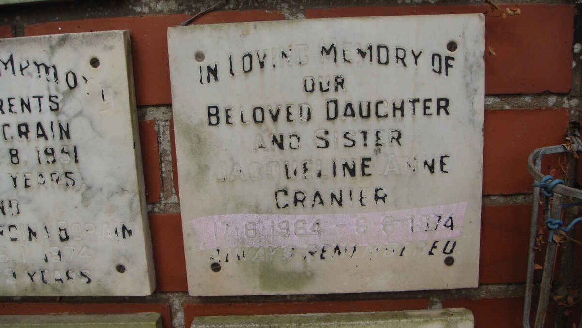 GRANIER Jacqueline Anne 1964-1974