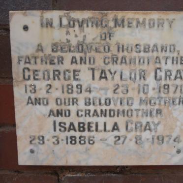 GRAY George Taylor 1894-1970 &amp; Isabella 1886-1974