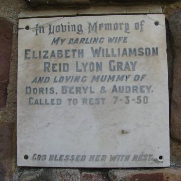 GRAY Elizabeth Williamson Reid Lyon -1950