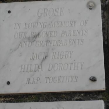 GROSE Jack Rigby &amp; Hilda Dorothy