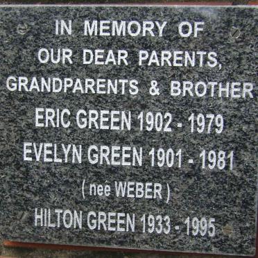 GREEN Eric 1902-1979 &amp; Evelyn WEBER 1901-1981 :: GREEN Hilton 1933-1995