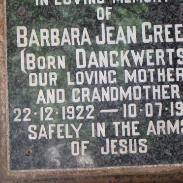 GREEN Barbara Jean nee DANCKWERTS 1922-1992