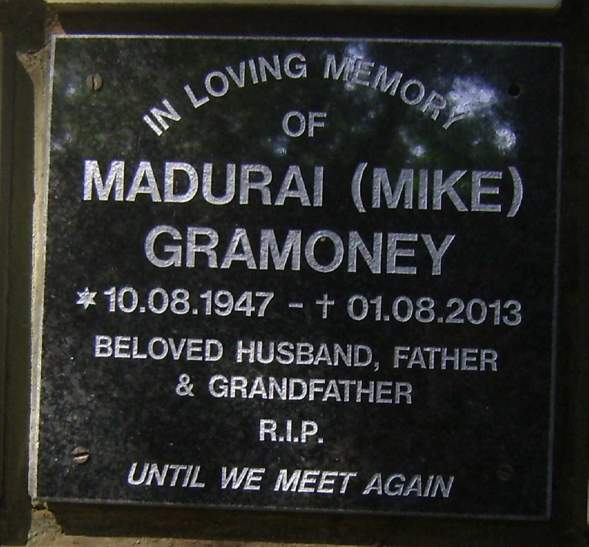 GRAMONEY Madurai 1947-2013