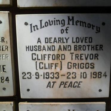 GRIGGS Clifford Trevor 1933-1984