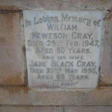 GRAY William Newson -1947 &amp; Jane Black -1950