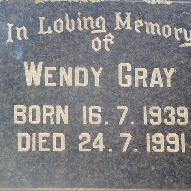GRAY Wendy 1939-1991