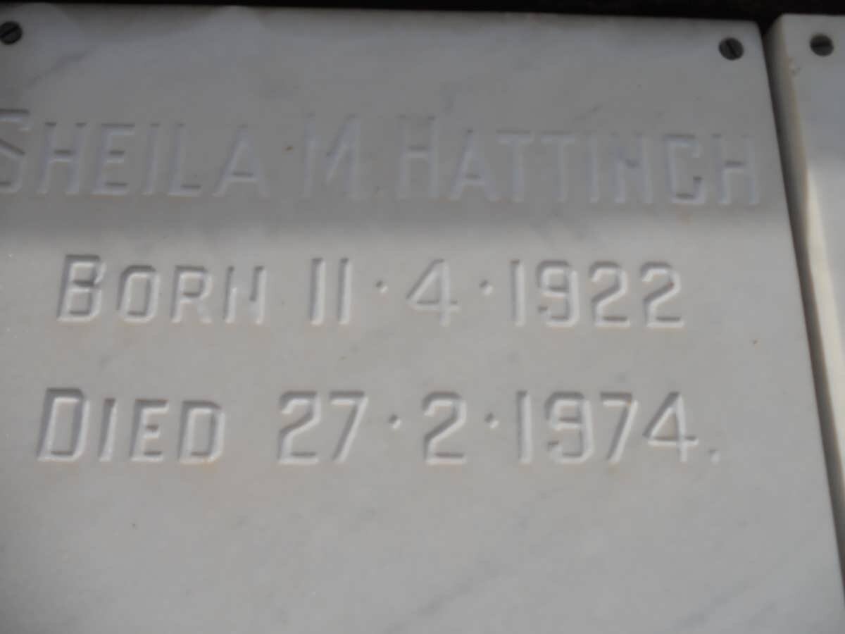 HATTINGH Sheila 1922-1974