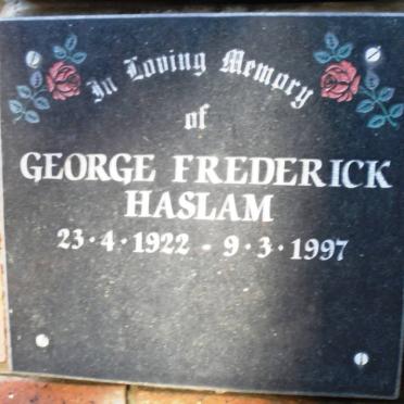 HASLAM George Frederick 1922-1997
