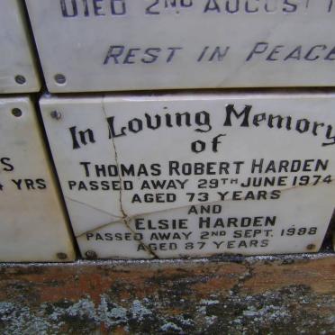 HARDEN Thomas Robert -1974 &amp; Elsie -1988