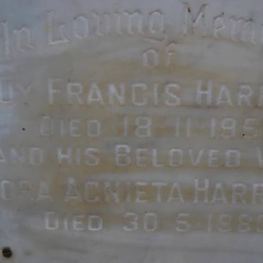 HARRISON Guy Francis -1959 &amp; Dora Agnieta -1980