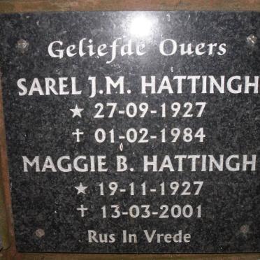 HATTINGH Sarel J.M. 1927-1984 &amp; Maggie B. 1927-2001