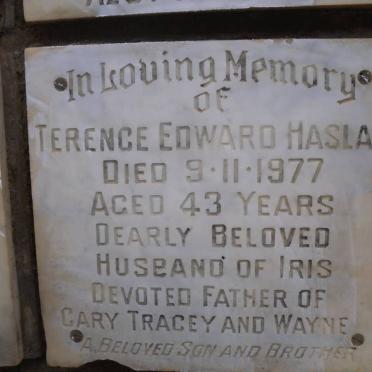 HASLAM Terence Edward -1977