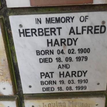 HARDY Herbert Alfred 1900-1979 &amp; Pat 1910-1999