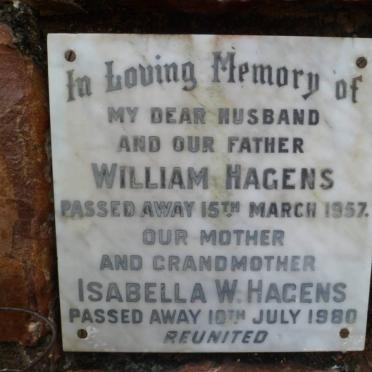 HAGENS William -1957 &amp; Isabella W. -1980