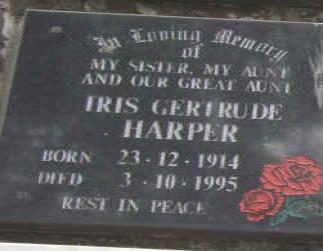 HARPER Iris Gertrude 1914-1995