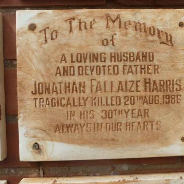 HARRIS Jonathan Fallaize -1986