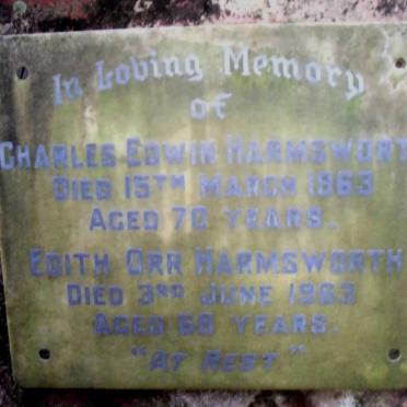 HARMSWORTH Charles Edwin -1963 &amp; Edith Orr -1963