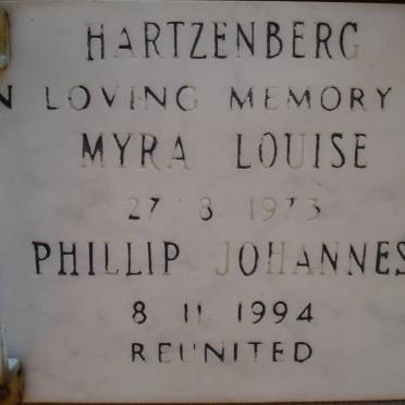 HARTZENBERG Phillip Johannes -1994 &amp; Myra Louise -1973