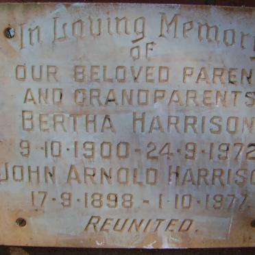 HARRISON John Arnold 1898-1977 &amp; Bertha 1900-1972
