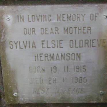 HERMANSON Sylvia Elsie Oldrieve 1915-1980