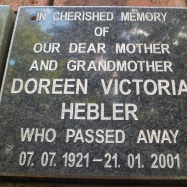 HEBLER Doreen Victoria 1921-2001