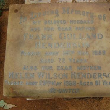 HENDERSON Frank Gulland -1959 &amp; Helen Wilson -1968