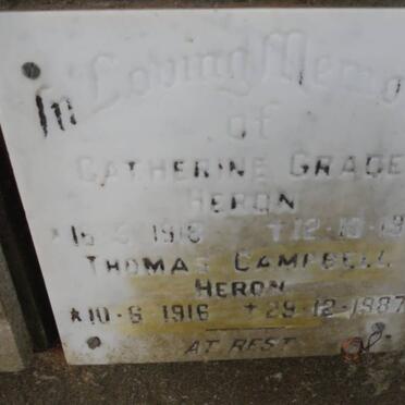 HERON Thomas Campbell 1916-1987 &amp; Catherine Grace 1918-1981