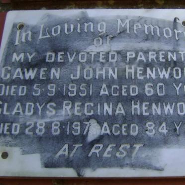 HENWOOD Gawen John -1951 &amp; Gladys Regina -1976