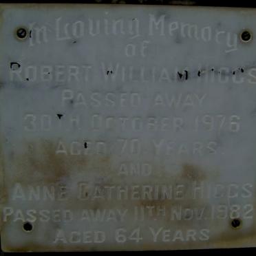HIGGS Robert William -1976 &amp; Anne Catherine -1982