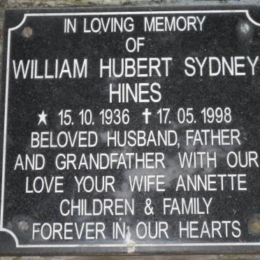 HINES William Hubert Sydney 1936-1998