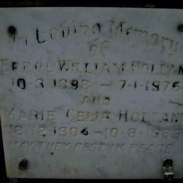 HOLLAND Errol William 1898-1975 &amp; Marie Celia 1904-1985
