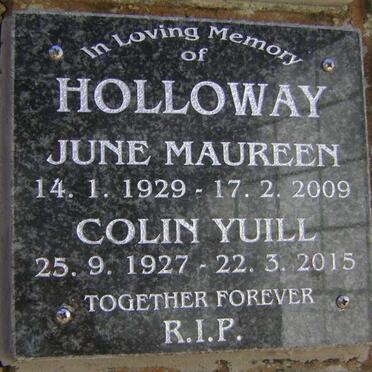 HOLLOWAY Colin Yuill 1927-2015 &amp; June Maureen 1929-2009