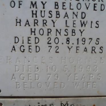 HORNSBY Harry Lewis -1975 &amp; Frances -1993